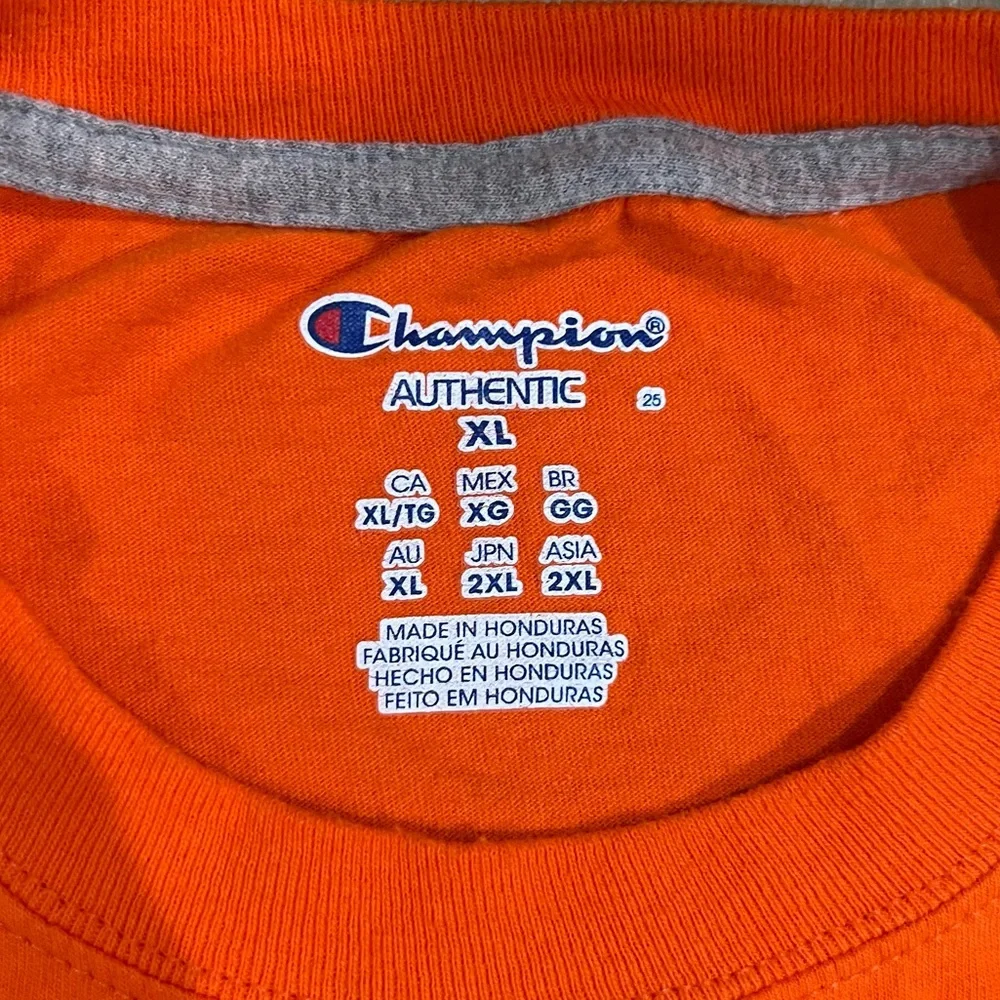 Champion Authentic Orange Cotton Workout Tee Short Sleeve T-Shirt - Picture 6 of 6